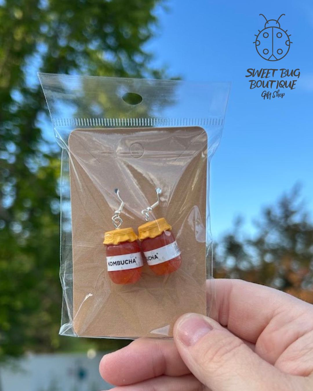 Mini Food Earrings Kombucha
