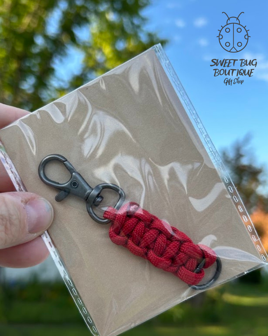 Paracord Keychain Red