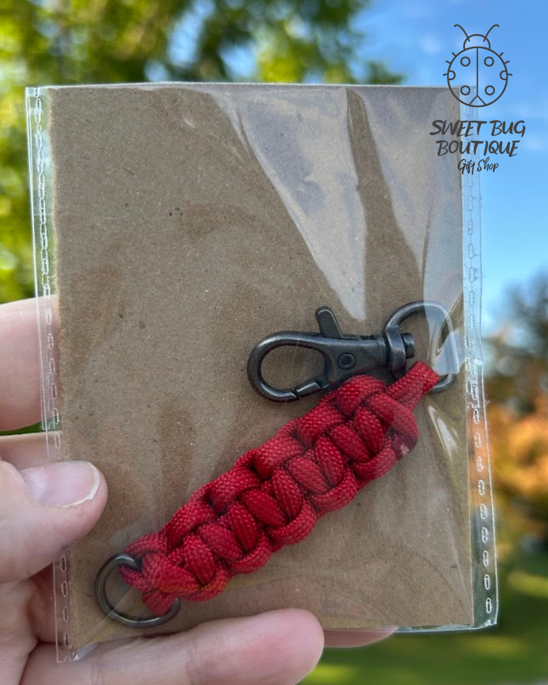 Paracord Keychain Red