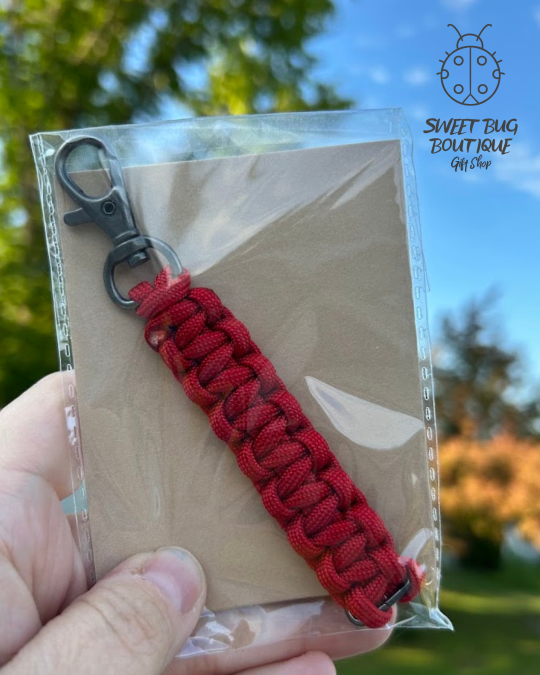 Paracord Keychain Red